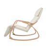 Artiss Rocking Armchair Footrest Nursing Beige Afton - Image 4