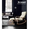 Artiss Rocking Armchair Footstool Bentwood Beige - Image 7