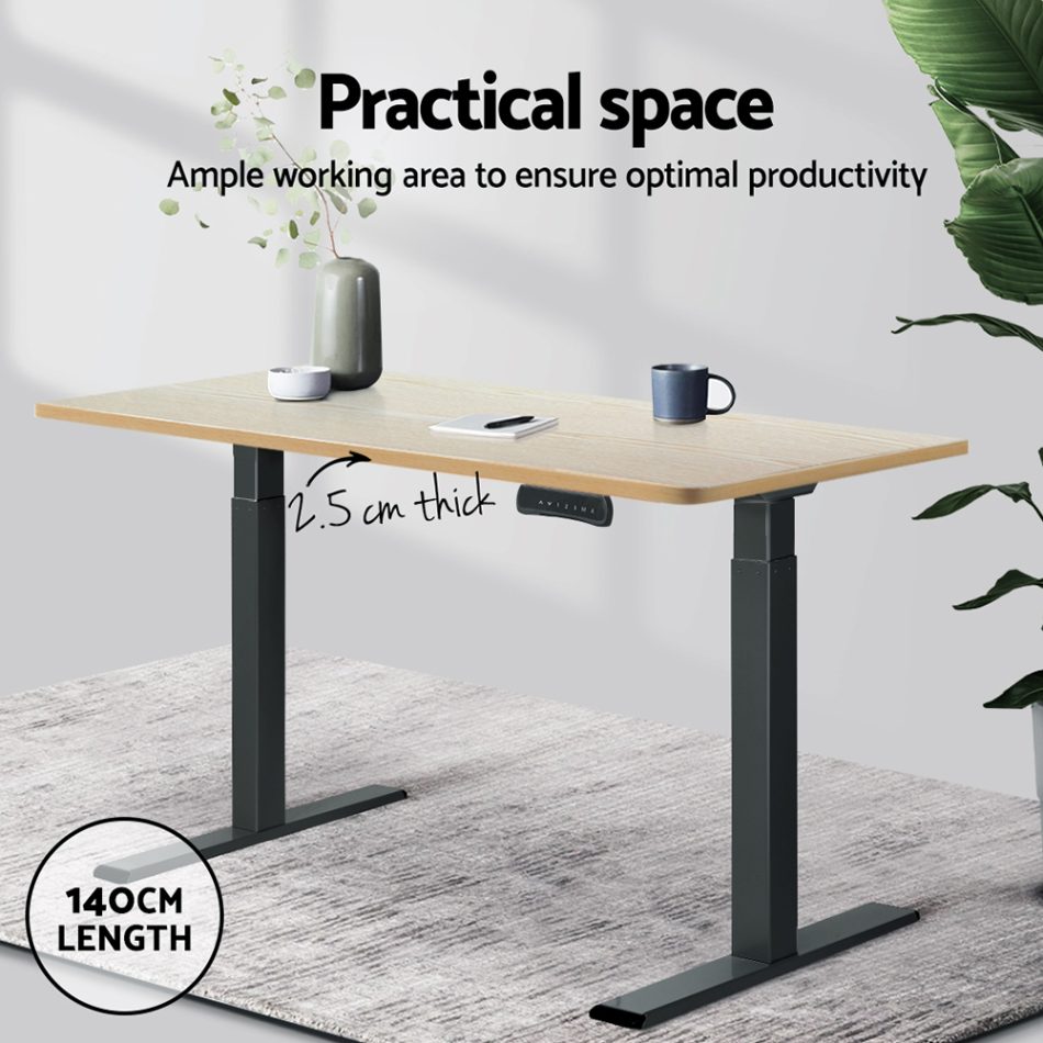 Artiss Standing Desk Top White Oak 140CM - Image 5