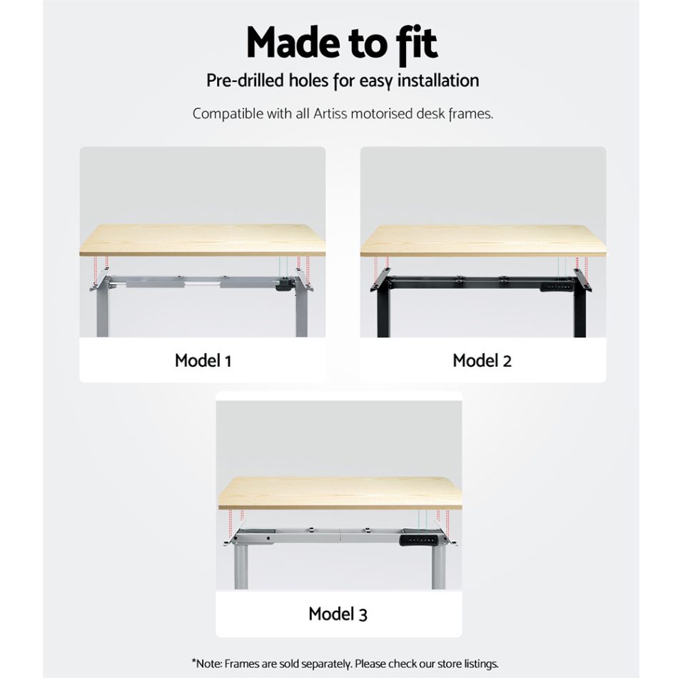 Artiss Standing Desk Top White Oak 140CM - Image 7