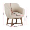Artiss Fabric Tub Lounge Armchair - Beige - Image 2
