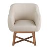 Artiss Fabric Tub Lounge Armchair - Beige - Image 3