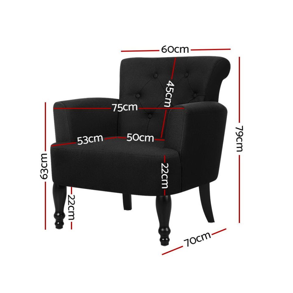 Artiss Armchair Wingback Charcoal Lothair - Image 2