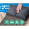 Gardeon Sun Lounge Wicker Lounger Outdoor Furniture Beach Armchair Adjustable Grey&Beige - Image 5