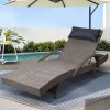 Gardeon Sun Lounge Wicker Lounger Outdoor Furniture Beach Armchair Adjustable Grey&Beige - Image 8