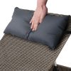 Gardeon 2x Sun Lounge Wicker Lounger Outdoor Furniture Beach Armchair Adjustable Grey&Beige - Image 7