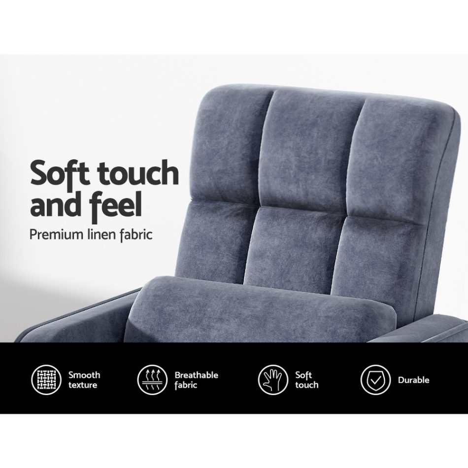 Artiss Floor Lounge Sofa Bed Swivel Charcoal - Image 4