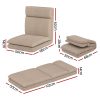 Artiss Floor Lounge Sofa Bed 1 Seater Linen Beige - Image 2