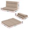 Artiss Floor Lounge Sofa Bed 2 Seater Linen Beige - Image 2