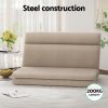 Artiss Floor Lounge Sofa Bed 2 Seater Linen Beige - Image 4