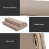 Artiss Floor Lounge Sofa Bed 2 Seater Linen Beige - Image 6