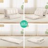 Artiss Floor Lounge Sofa Bed 2 Seater Pillow Leather White - Image 4