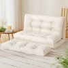 Artiss Floor Lounge Sofa Bed 2 Seater Pillow Leather White - Image 7