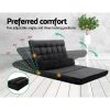 Artiss Lounge Sofa Bed 2-seater Charcoal Suede - Image 3