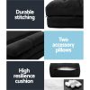 Artiss Lounge Sofa Bed 2-seater Charcoal Suede - Image 6