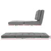 Artiss Floor Lounge Single Sofa Bed Grey Fabric - Image 2