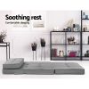 Artiss Floor Lounge Single Sofa Bed Grey Fabric - Image 4