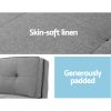Artiss Floor Lounge Single Sofa Bed Grey Fabric - Image 5