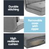 Artiss Floor Lounge Single Sofa Bed Grey Fabric - Image 6