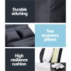 Artiss Floor Lounge Sofa Bed 2-seater Charcoal Suede - Image 5
