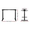 Artiss Standing Desk Frame Only Dual Motor Motorised Adjustable 125KG Load Black - Image 2
