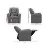 Keezi Kids Recliner Chair Linen Soft Sofa Lounge Couch Children Armchair Grey - Image 2