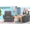 Keezi Kids Recliner Chair Linen Soft Sofa Lounge Couch Children Armchair Grey - Image 4
