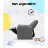 Keezi Kids Recliner Chair Linen Soft Sofa Lounge Couch Children Armchair Grey - Image 5