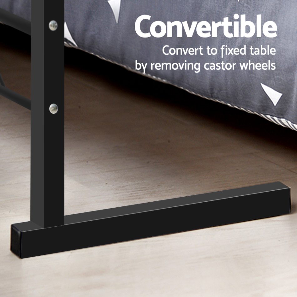 Artiss Laptop Desk Table Adjustable 60CM Dark Wood - Image 5