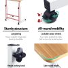 Artiss Laptop Desk Table Adjustable 60CM Light Wood - Image 4