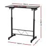 Artiss Laptop Desk Table Height Adjustable Wooden Bed Side Tables 80CM Black - Image 2
