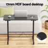 Artiss Laptop Desk Table Height Adjustable Wooden Bed Side Tables 80CM Black - Image 5