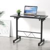 Artiss Laptop Desk Table Height Adjustable Wooden Bed Side Tables 80CM Black - Image 7