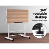 Artiss Laptop Desk Table Adjustable 80CM Light Wood - Image 4