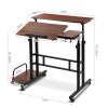 Artiss Laptop Desk Table Adjustable Dark Wood 80CM - Image 2