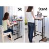 Artiss Laptop Desk Table Adjustable Dark Wood 80CM - Image 3