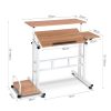 Artiss Laptop Desk Table Adjustable Light Wood 80CM - Image 2