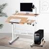 Artiss Laptop Desk Table Adjustable Light Wood 80CM - Image 7