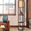 Artiss Floor Lamp 3 Tier Shelf Shelf Storage LED Light Stand Home Room Vintage Black - Image 7