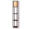 Artiss Floor Lamp 3 Tier Shelf Storage LED Light Stand Home Room Vintage Brown - Image 2