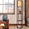 Artiss Floor Lamp 3 Tier Shelf Storage LED Light Stand Home Room Vintage Brown - Image 7
