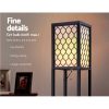 Artiss Floor Lamp 3 Tier Shelf Storage LED Light Stand Home Room Pattern Black - Image 5