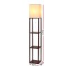 Artiss Floor Lamp 3 Tier Shelf Storage LED Light Stand Home Room Vintage White - Image 2