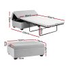 Artiss Ottoman Storage Sofa Bed 112cm Foldable Grey - Image 2