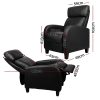 Artiss PU Leather Reclining Armchair - Black - Image 2