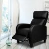 Artiss PU Leather Reclining Armchair - Black - Image 8
