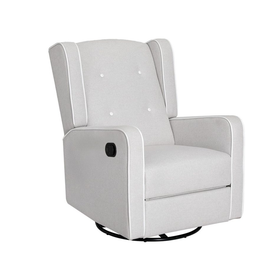 Artiss Recliner Armchair 360ï¿½ Swivel Grey Fabric - Image 3