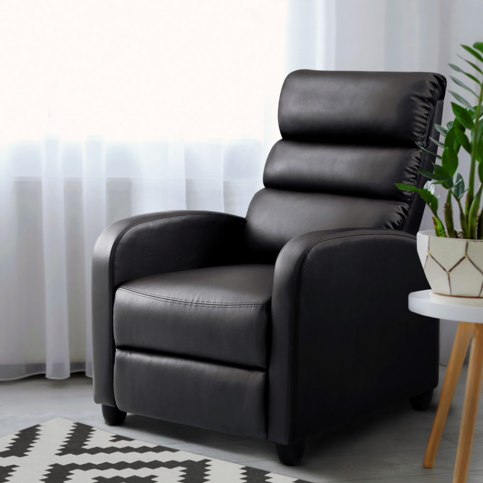 Artiss Recliner Armchair Brown Faux Leather Bolivia - Image 8