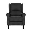 Artiss Recliner Chair Adjustable Sofa Lounge Soft Suede Armchair Couch Charcoal - Image 3