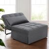Artiss Sofa Bed Ottoman Pillow Folding Linen Grey Siyi - Image 7